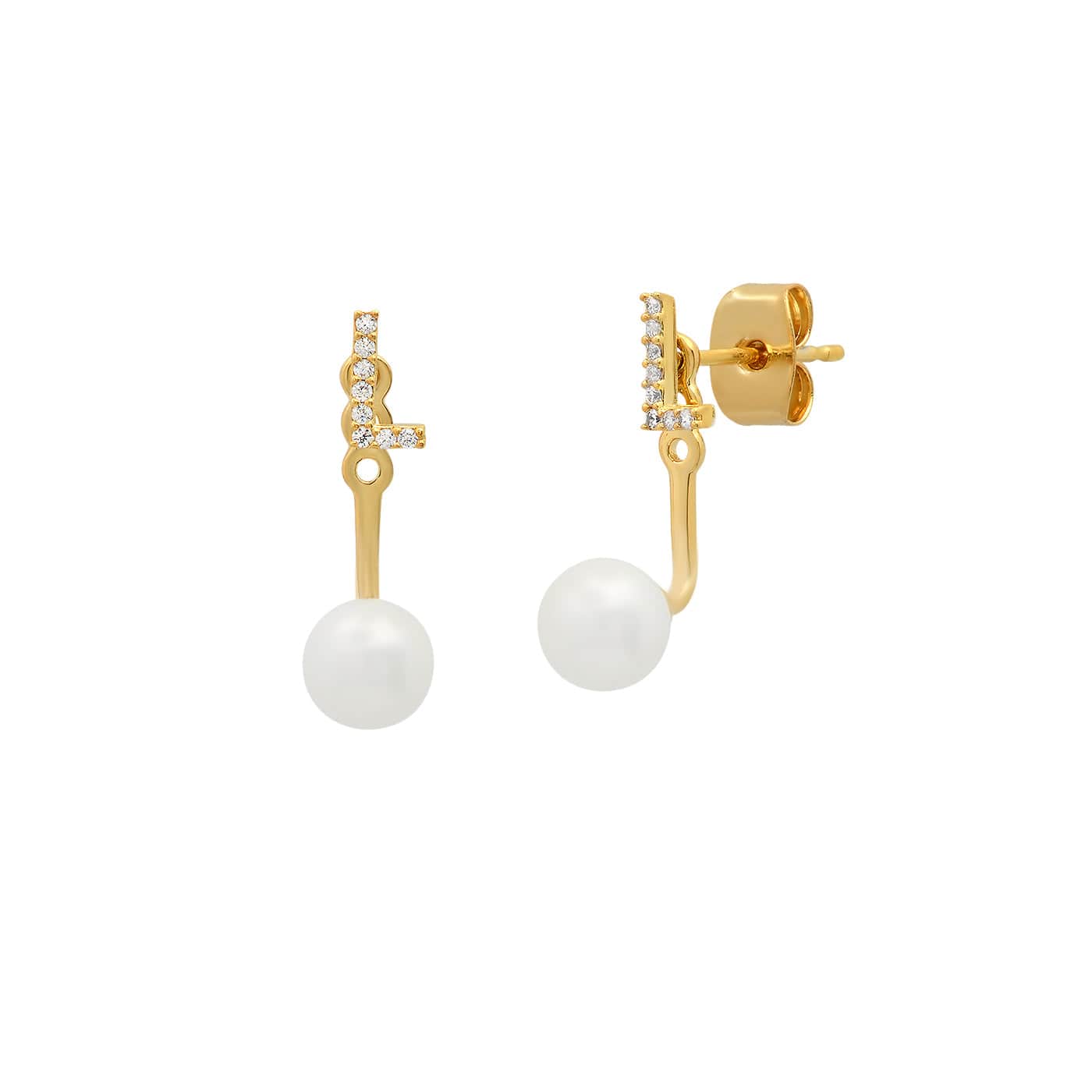 Pearl And CZ Monogram Ear Jacket - Image 13