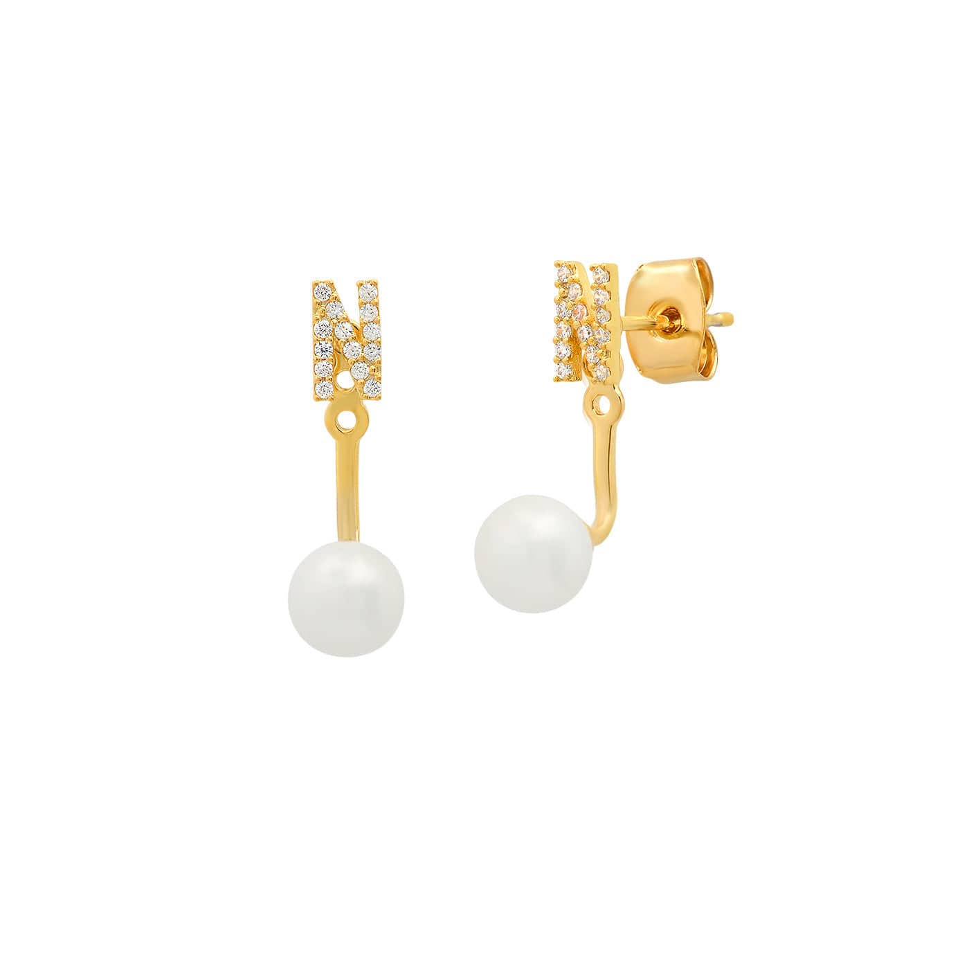 Pearl And CZ Monogram Ear Jacket - Image 16