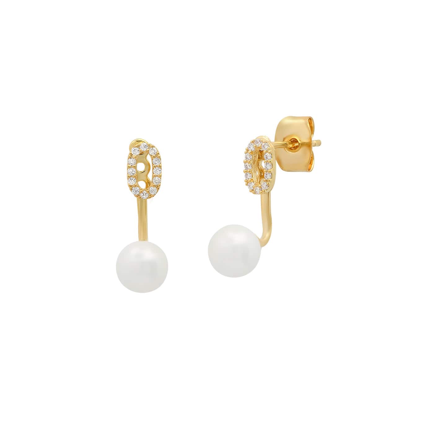 Pearl And CZ Monogram Ear Jacket - Image 17