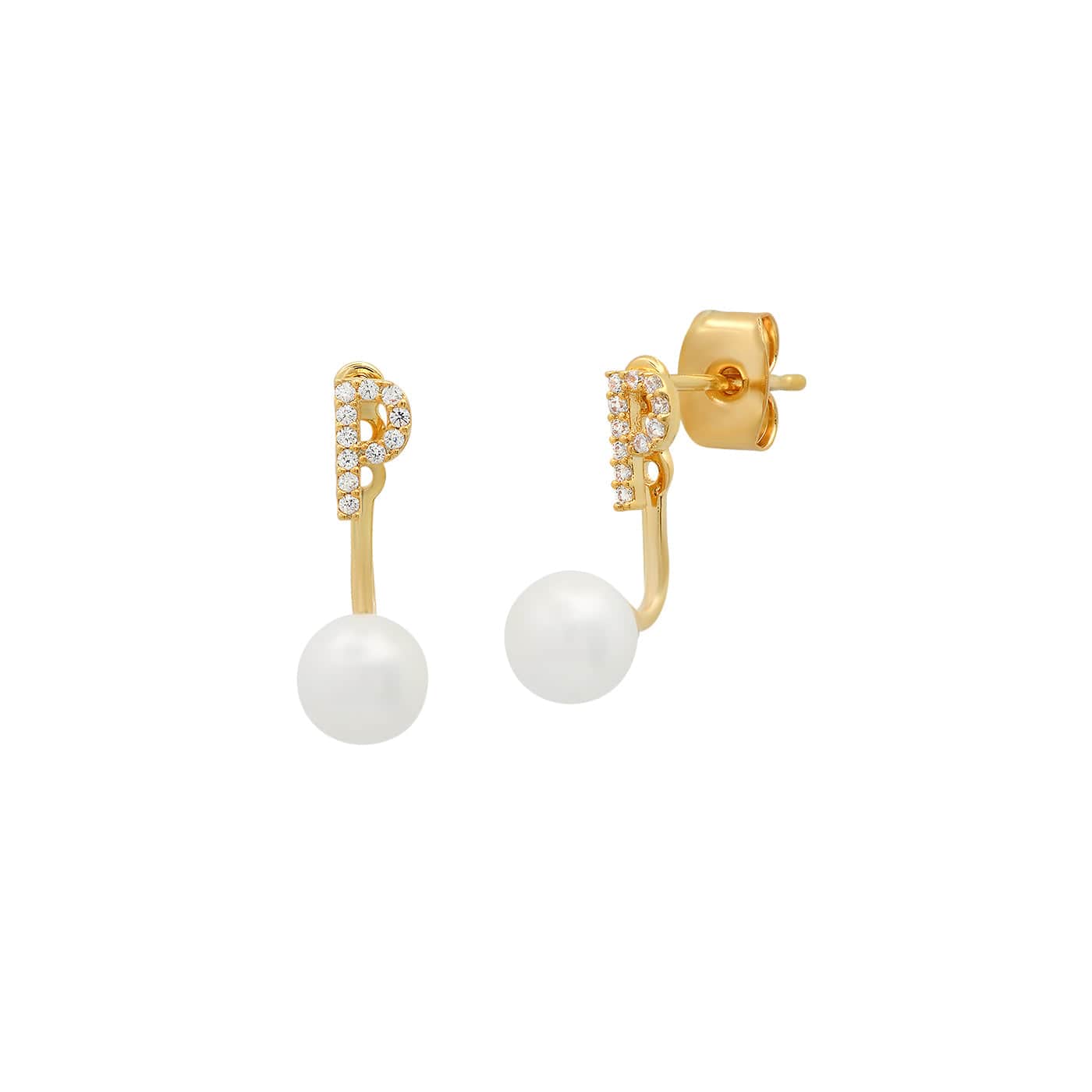 Pearl And CZ Monogram Ear Jacket - Image 18