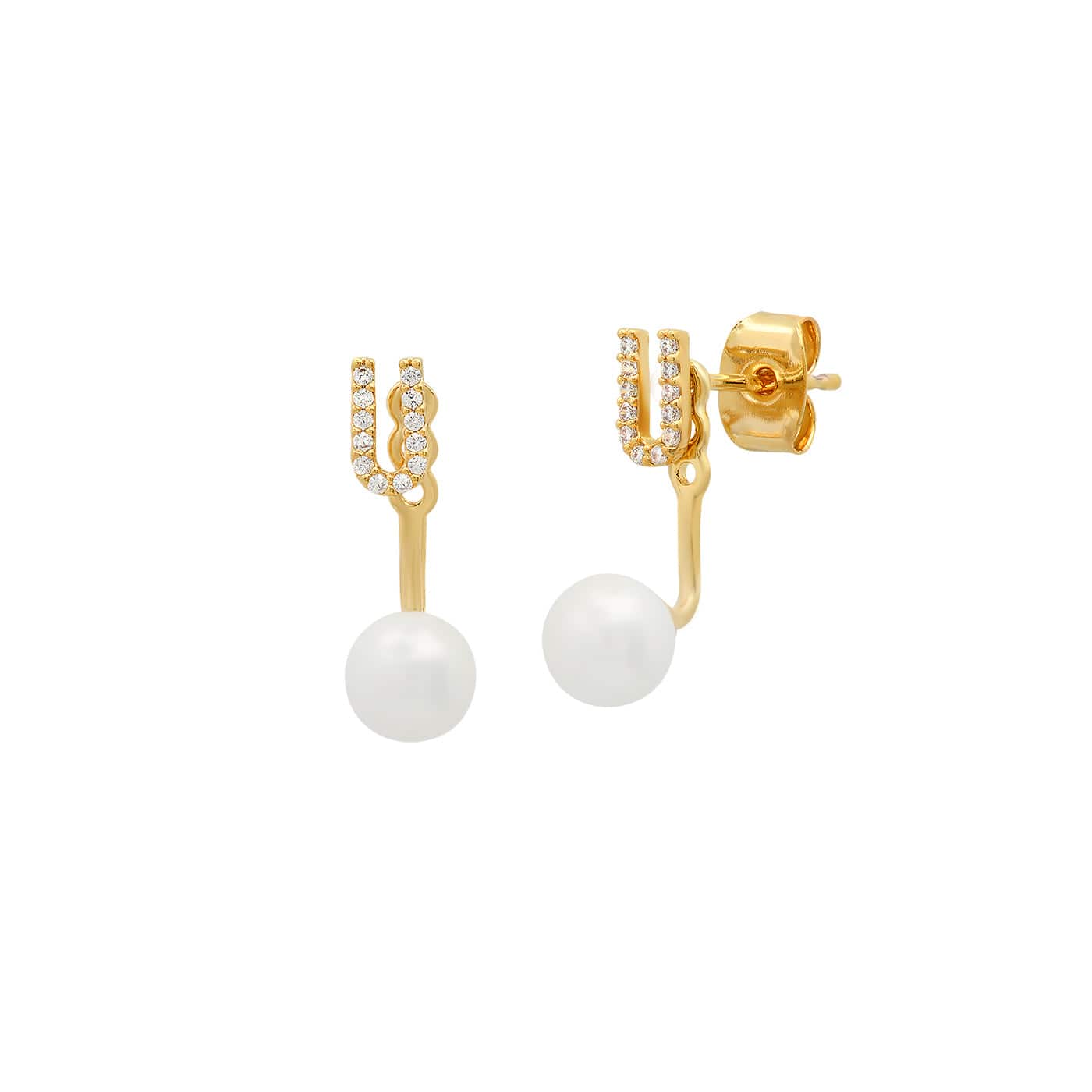 Pearl And CZ Monogram Ear Jacket - Image 21