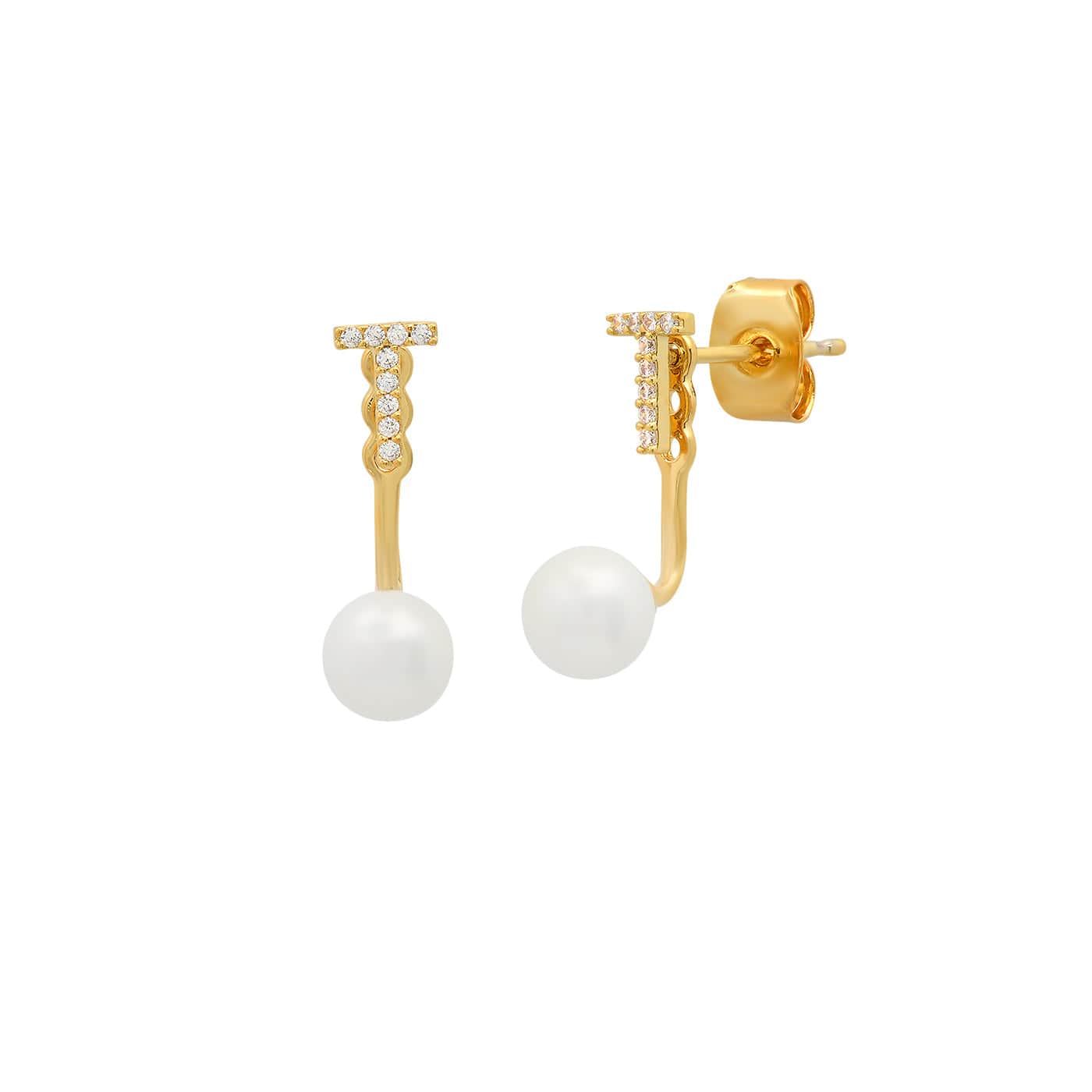 Pearl And CZ Monogram Ear Jacket - Image 23