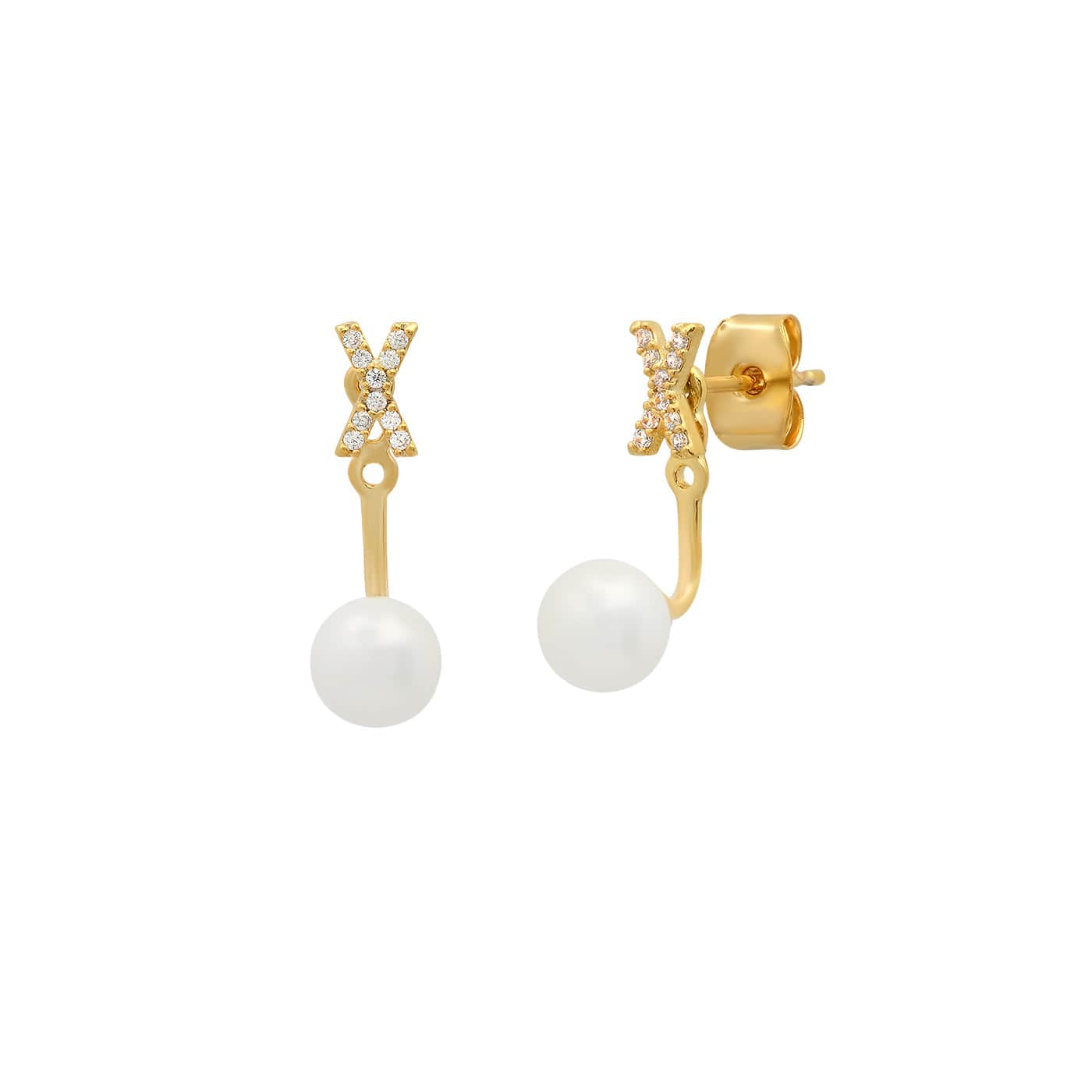 Pearl And CZ Monogram Ear Jacket - Image 26