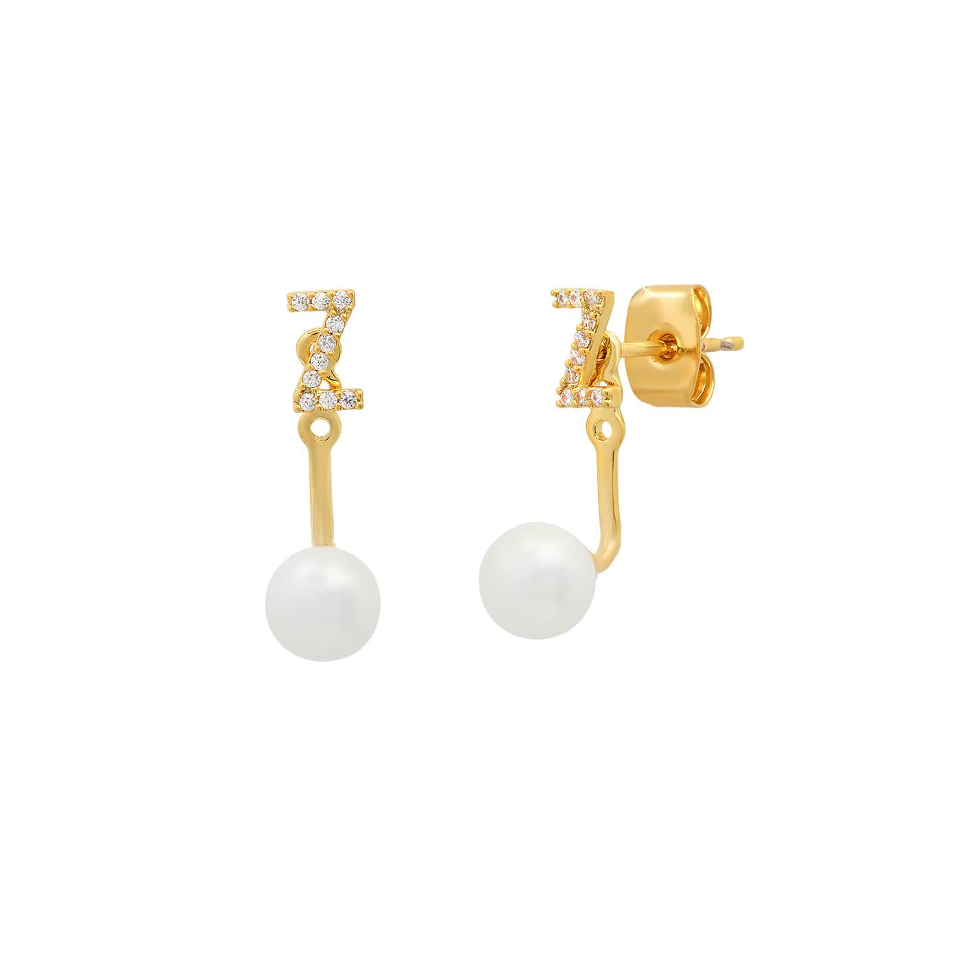 Pearl And CZ Monogram Ear Jacket - Image 28