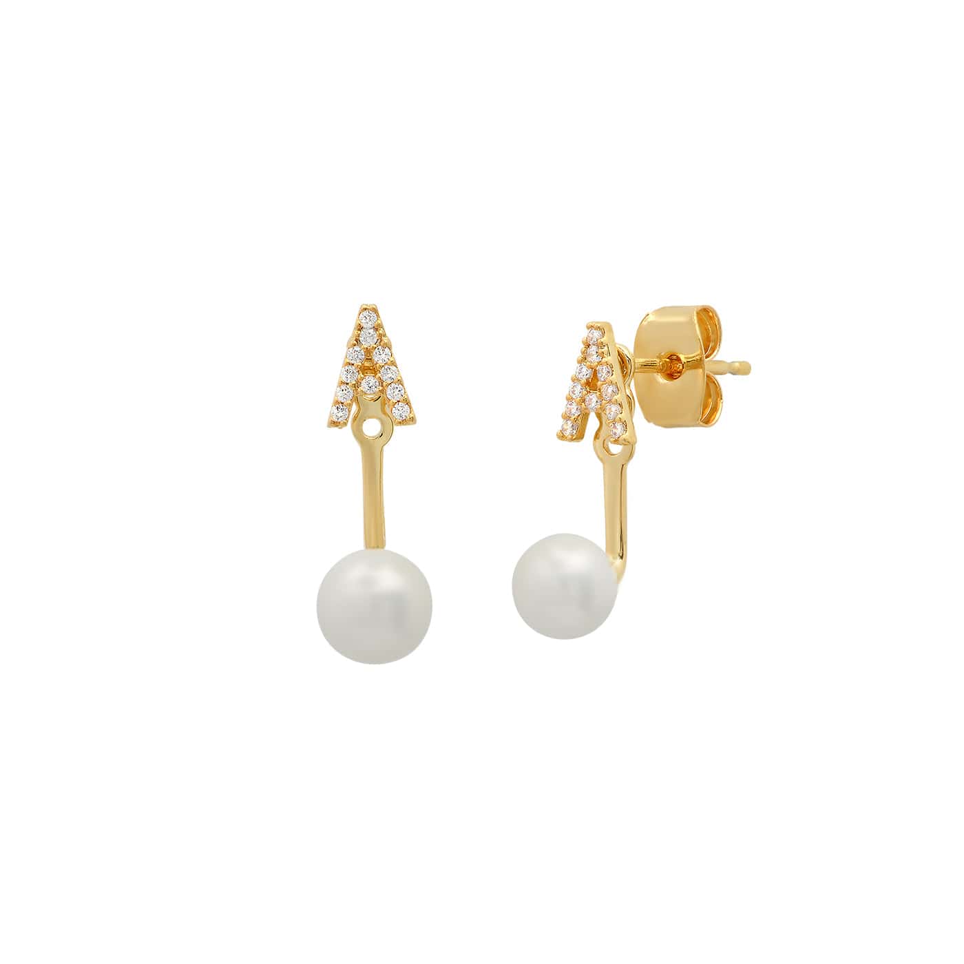 Pearl And CZ Monogram Ear Jacket - Image 3