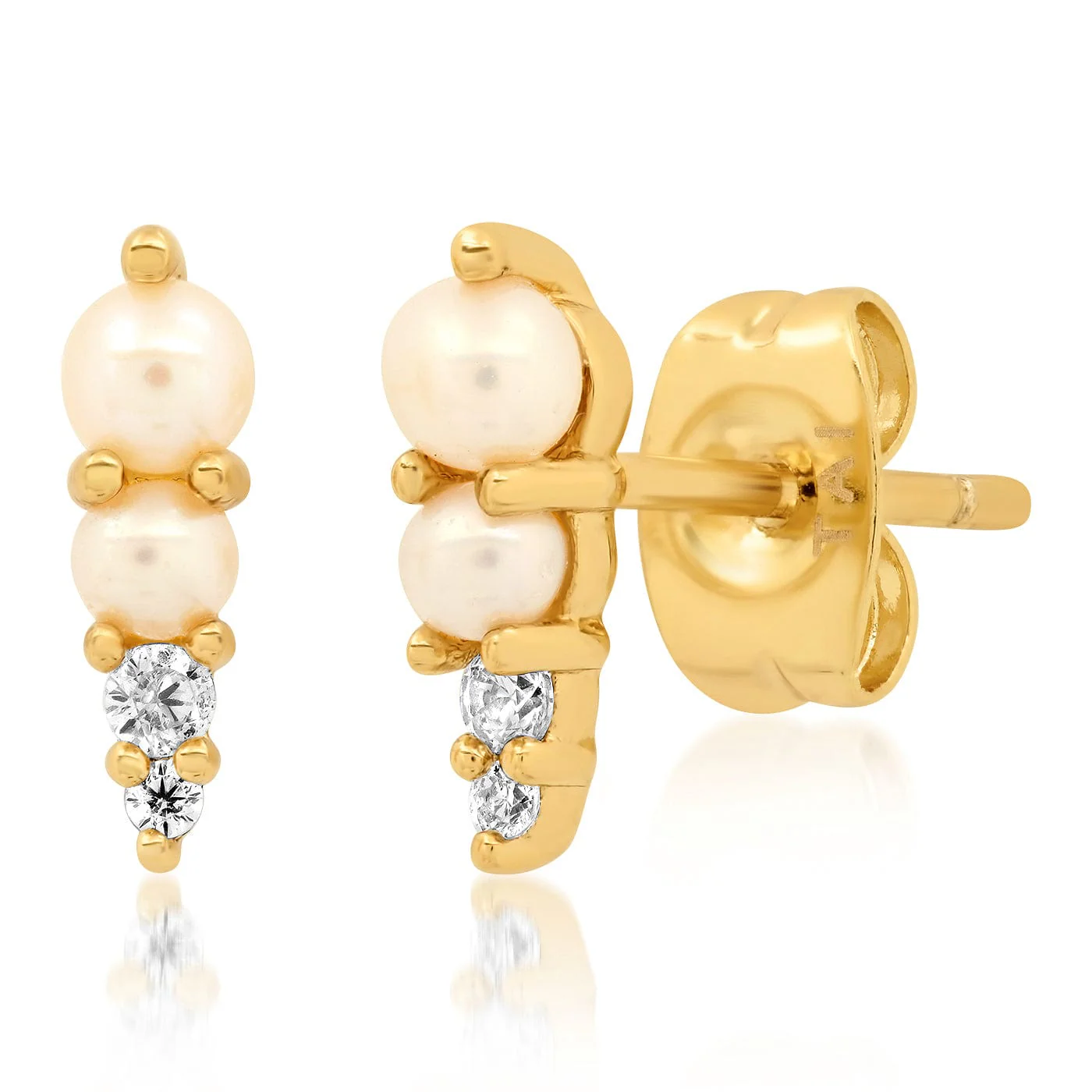 Pearl And CZ Spike Stud