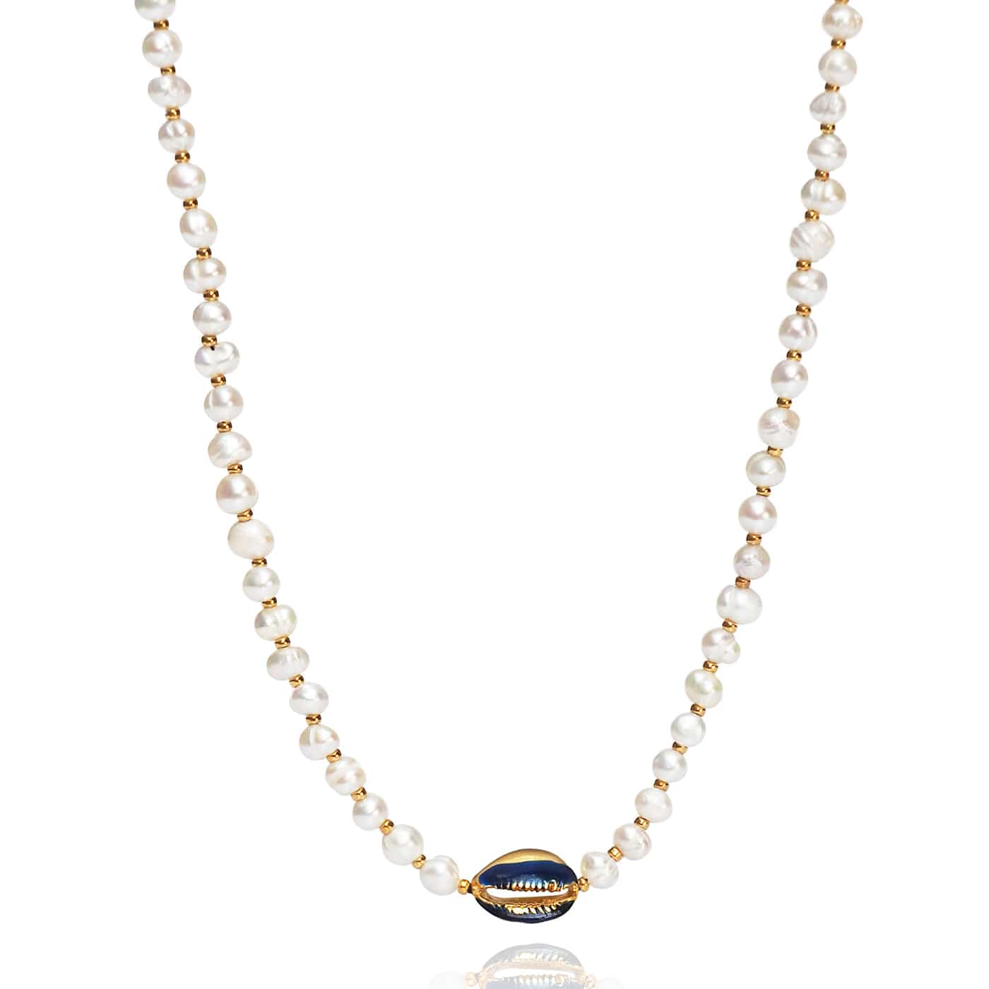 Cowrie Pearl Beaded Necklace - Image 3