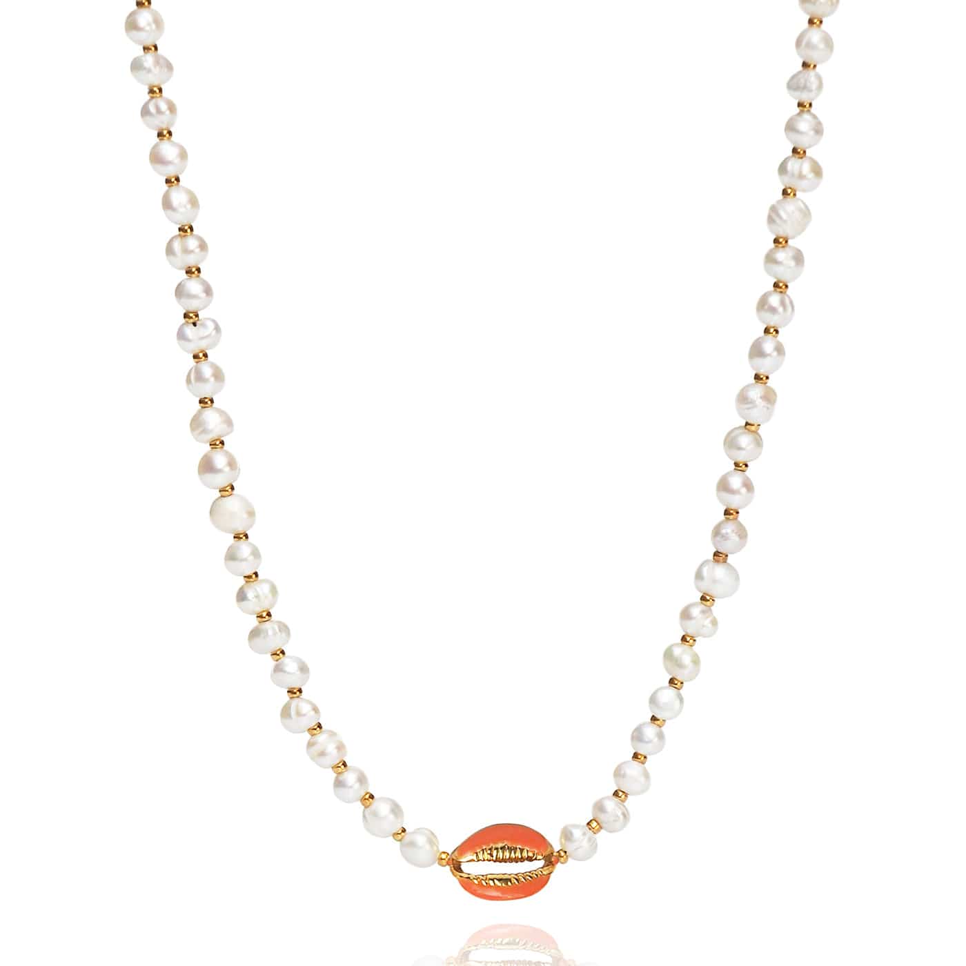 Cowrie Pearl Beaded Necklace - Image 4