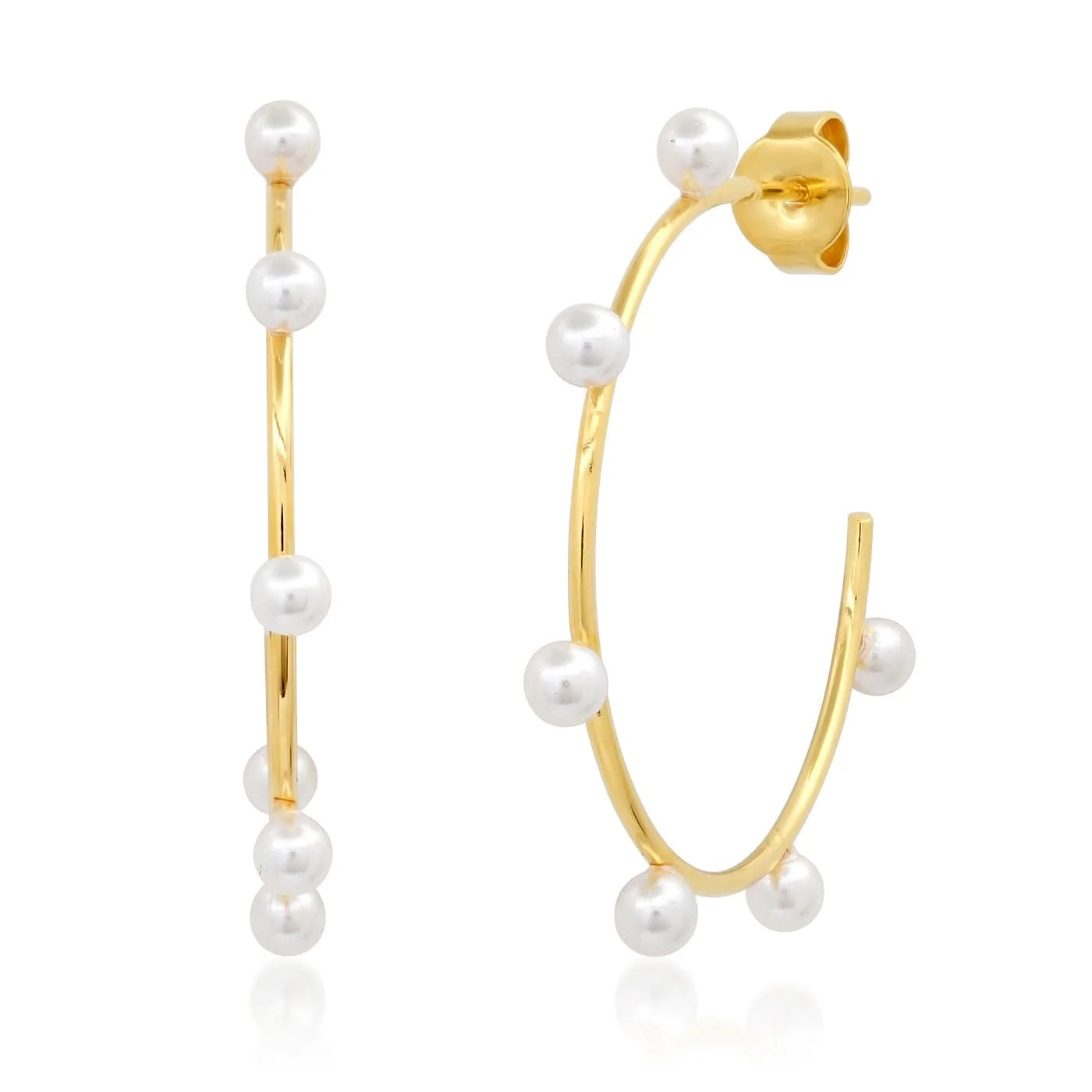 Pearl Embellished Hoops