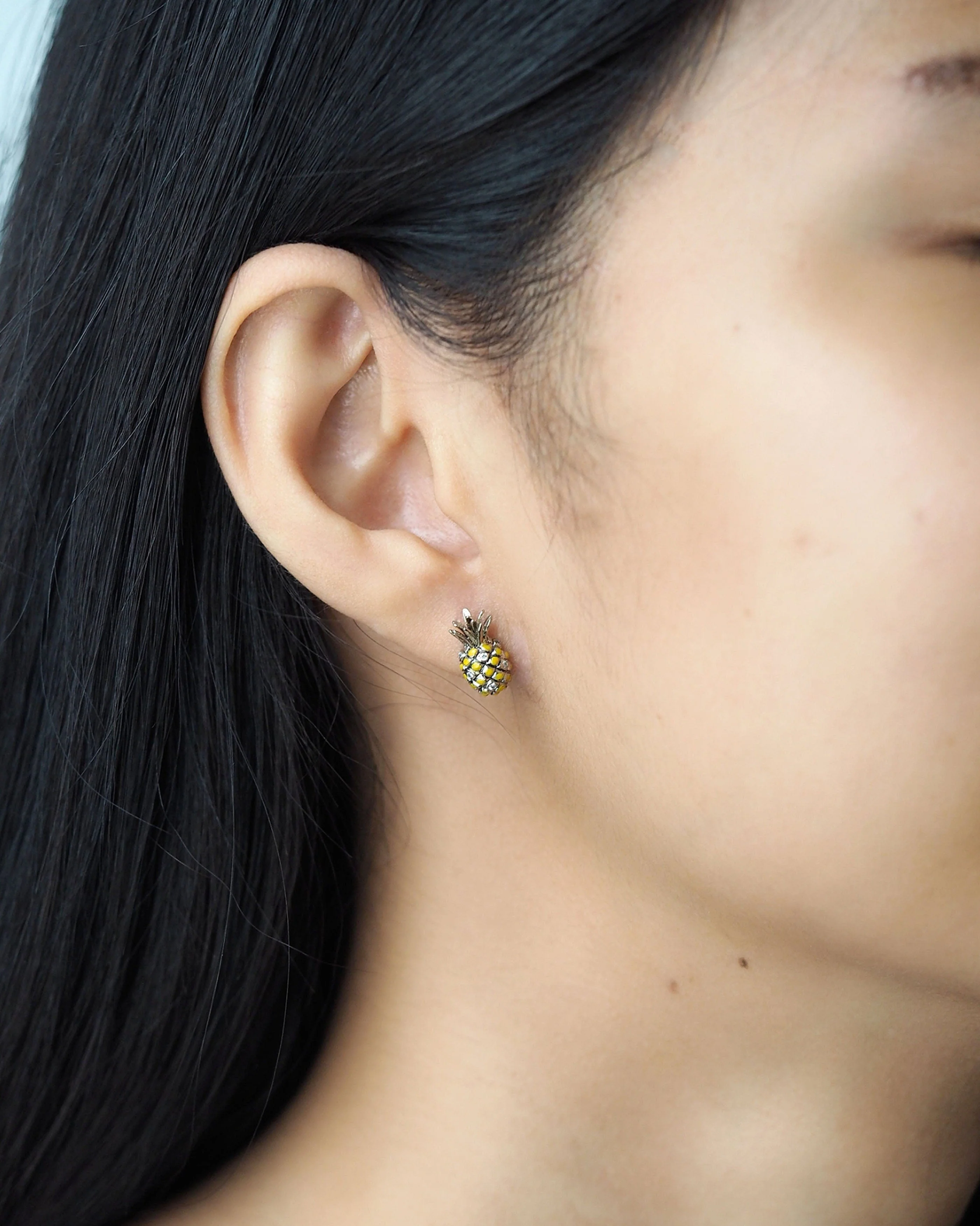 Pineapple Studs With Enamel - Image 2