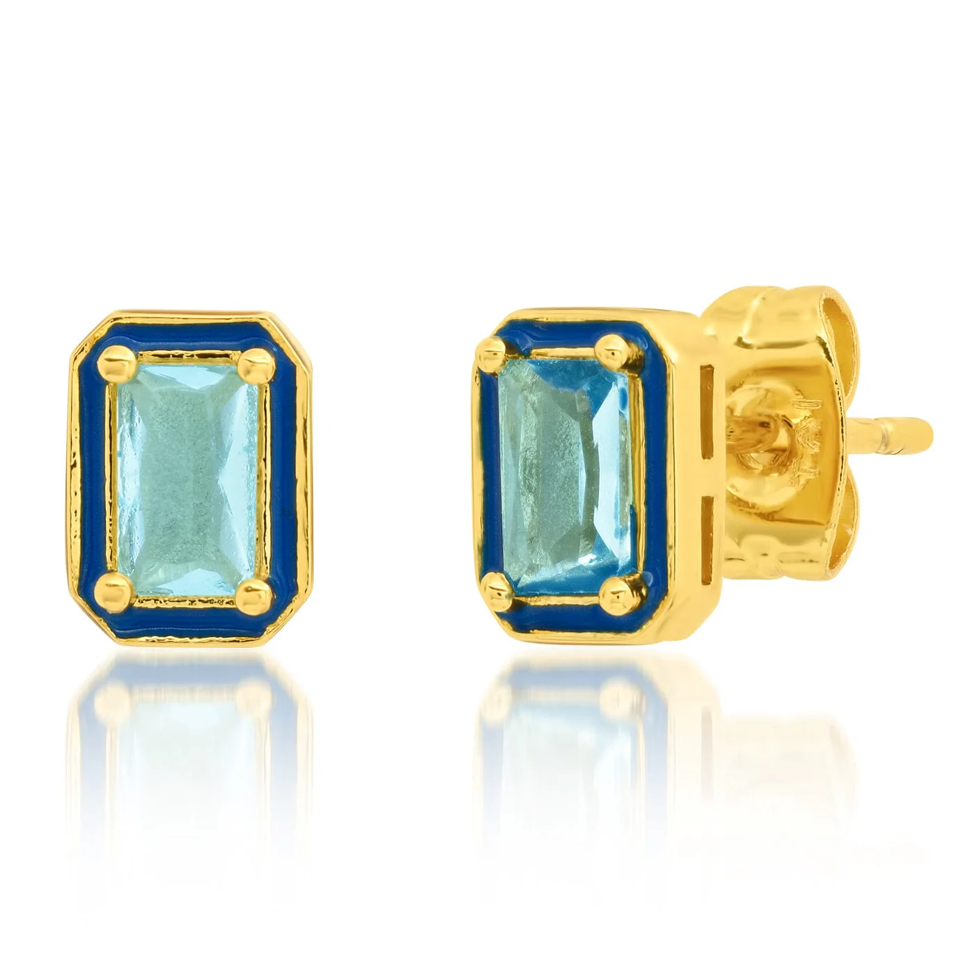 Enamel CZ Baguette Studs - Image 3