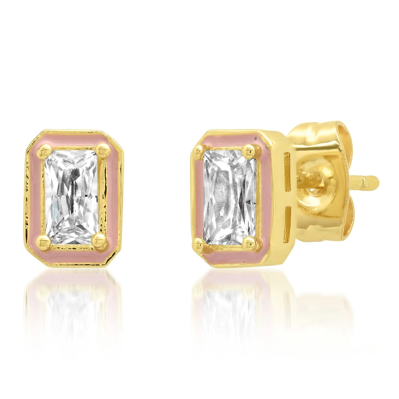 Enamel CZ Baguette Studs - Image 5