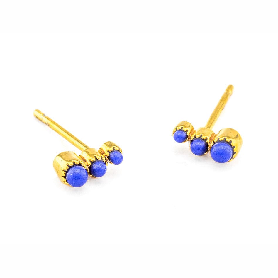Graduated Bezel Set Stone Post Earring - Image 3