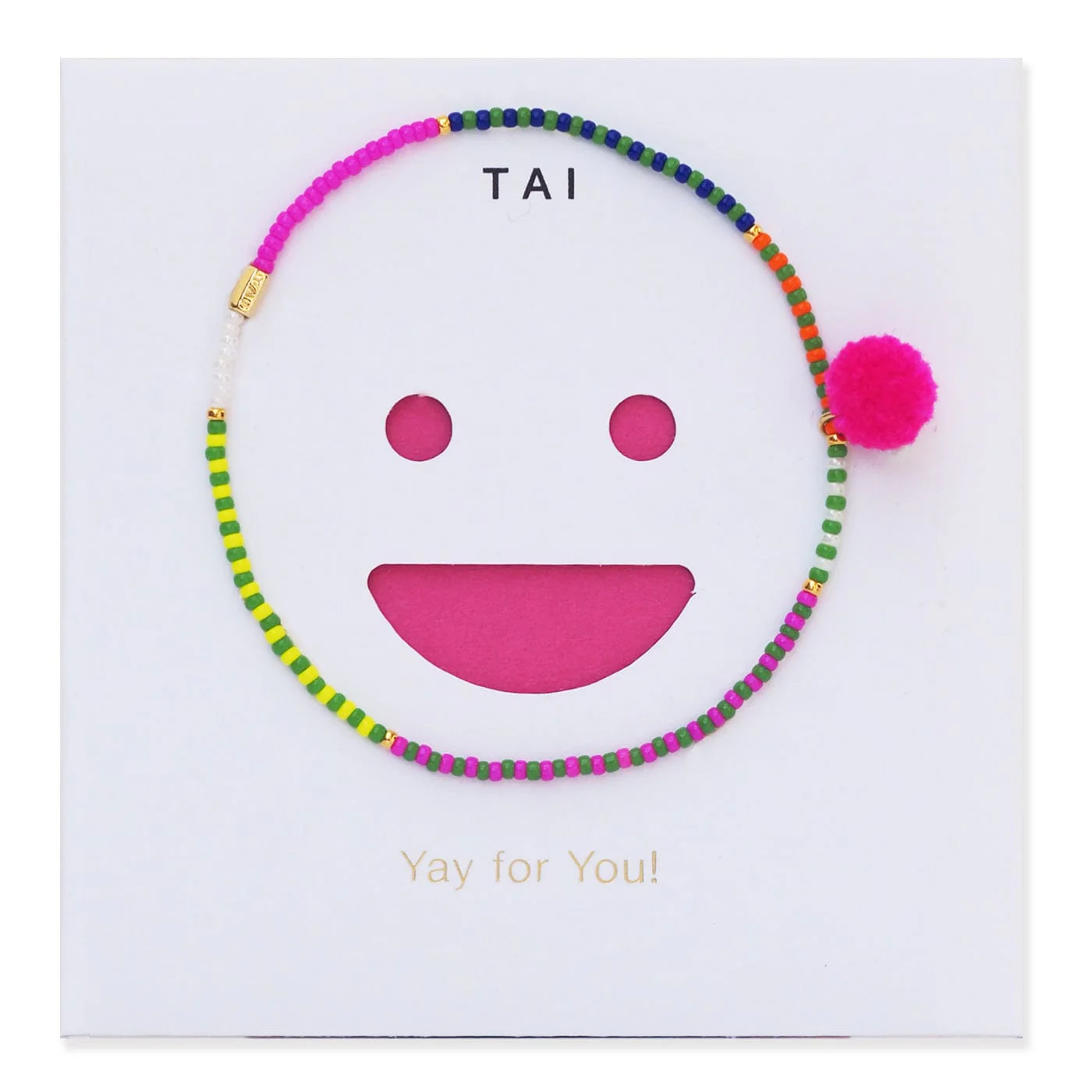 Pom Bead Elastic Bracelet - Image 2