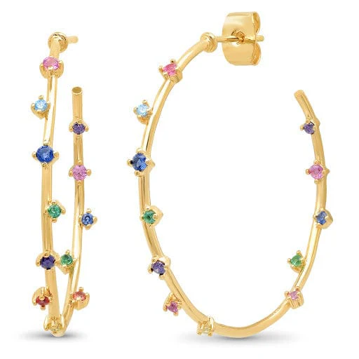 Rainbow Hoop Earrings