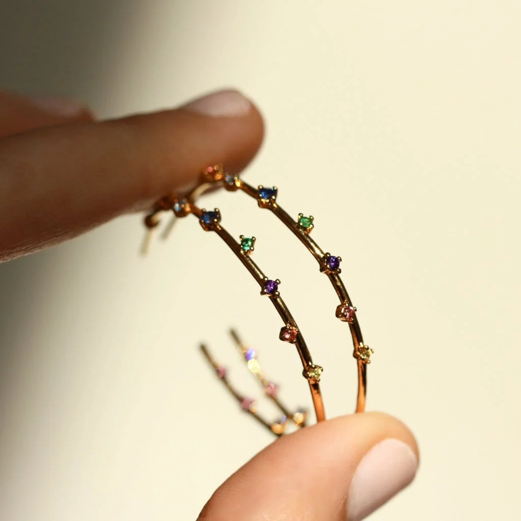 Rainbow Hoop Earrings - Image 3