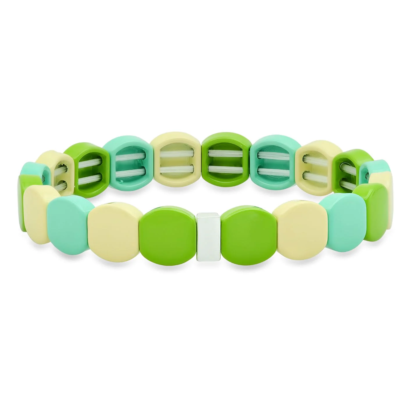 Round Green Alloy Beaded Bracelet