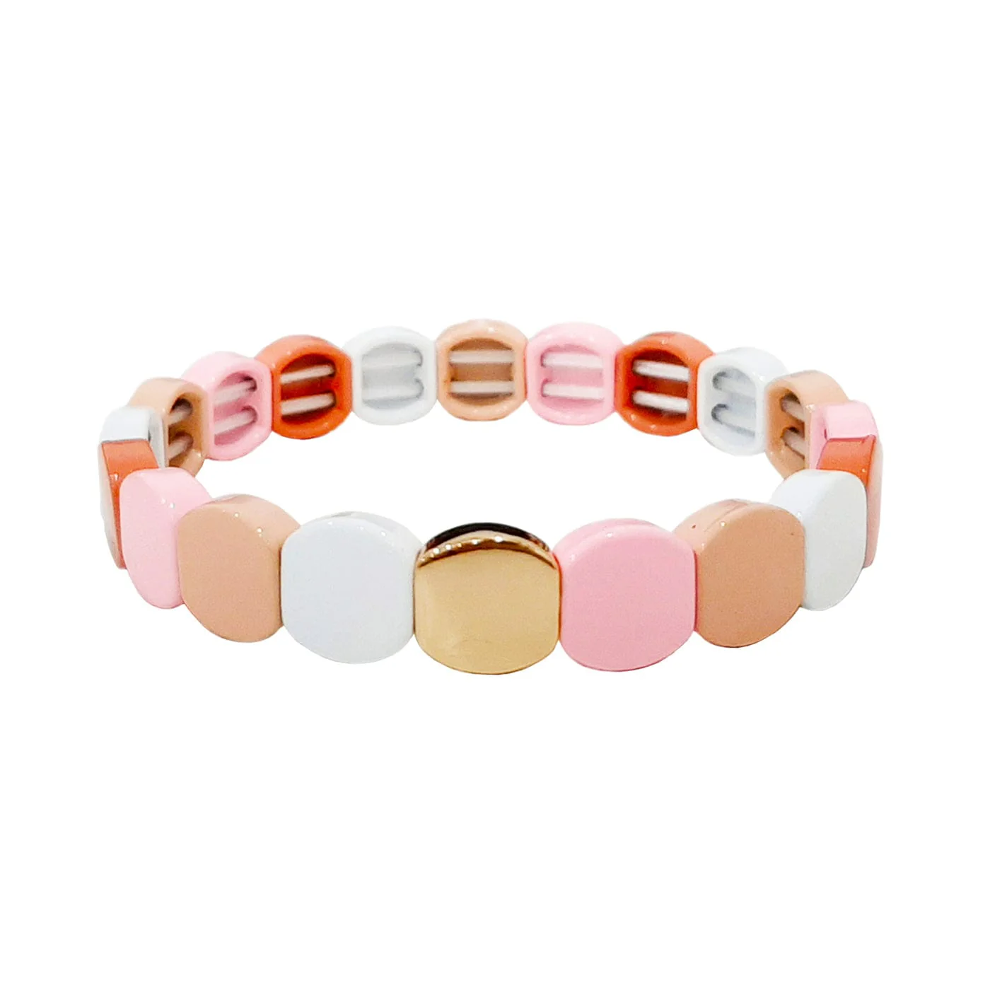 Pink Blush Stretch Beaded Bracelet
