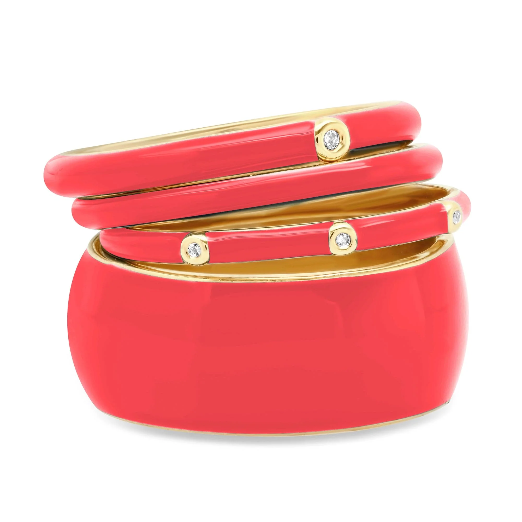 Enamel CZ Stackable Ring Set – Set of 4 - Image 2