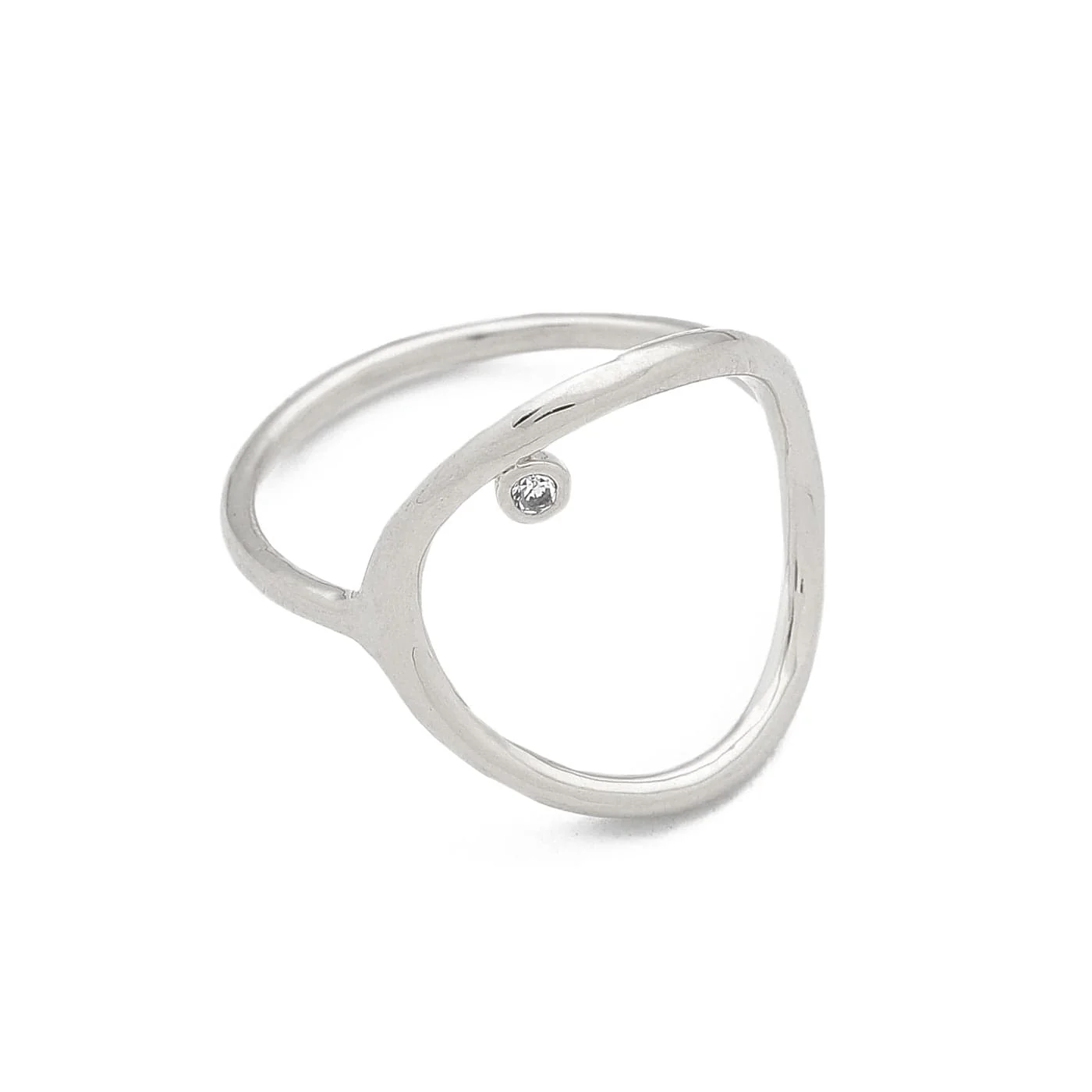 Open Circle CZ Accent Ring