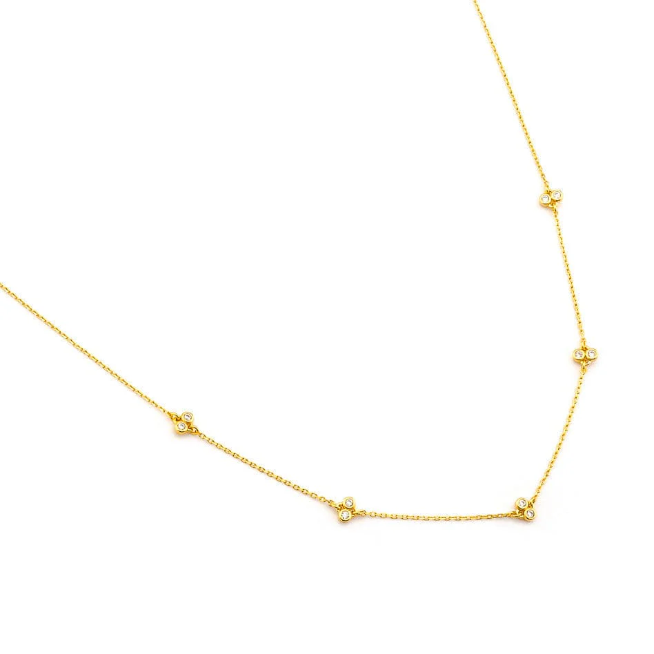 CZ Drop Station Necklace - Image 2