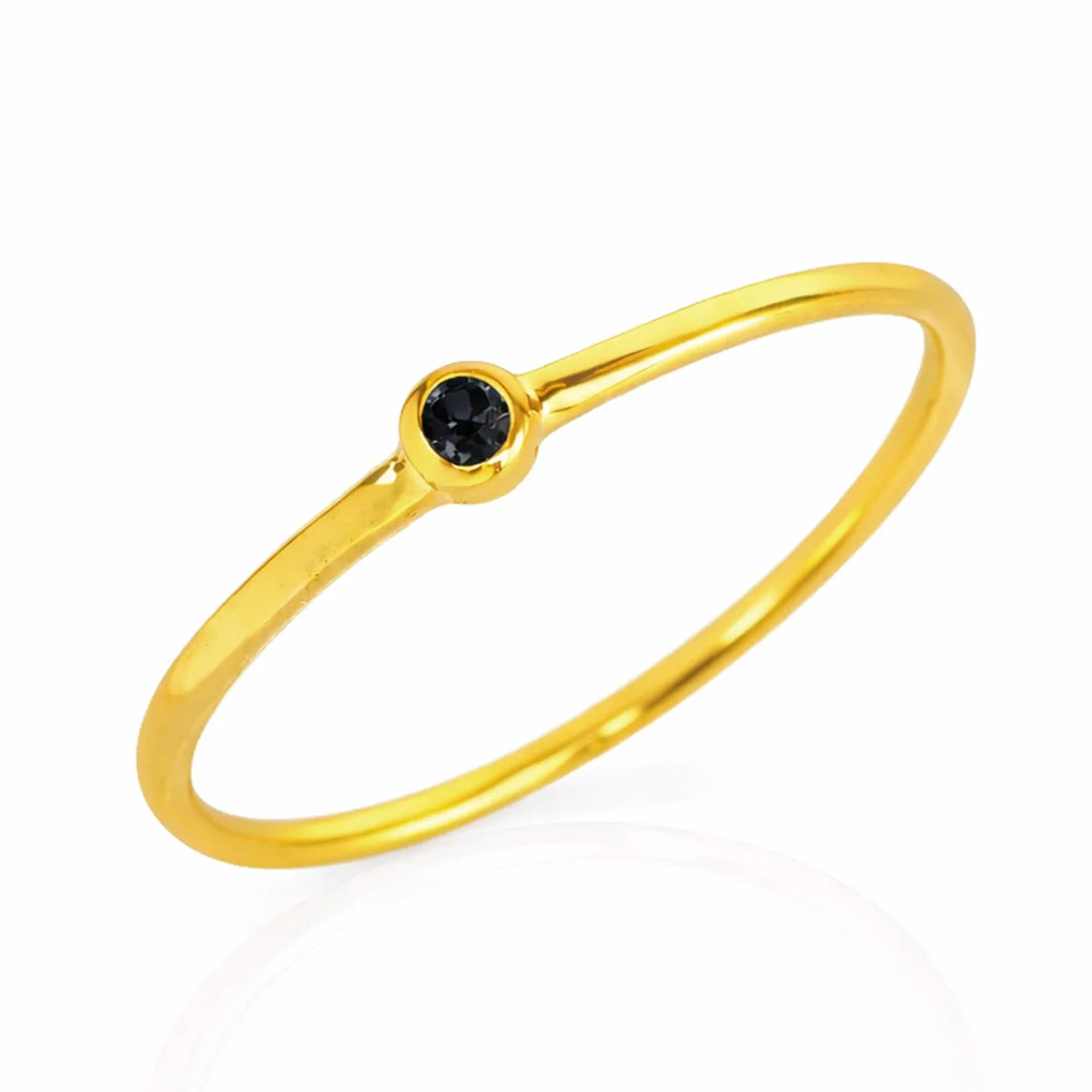 Gold Jet Accent Ring