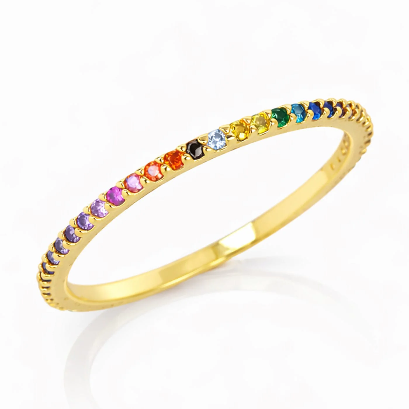 Rainbow Pavé CZ Band