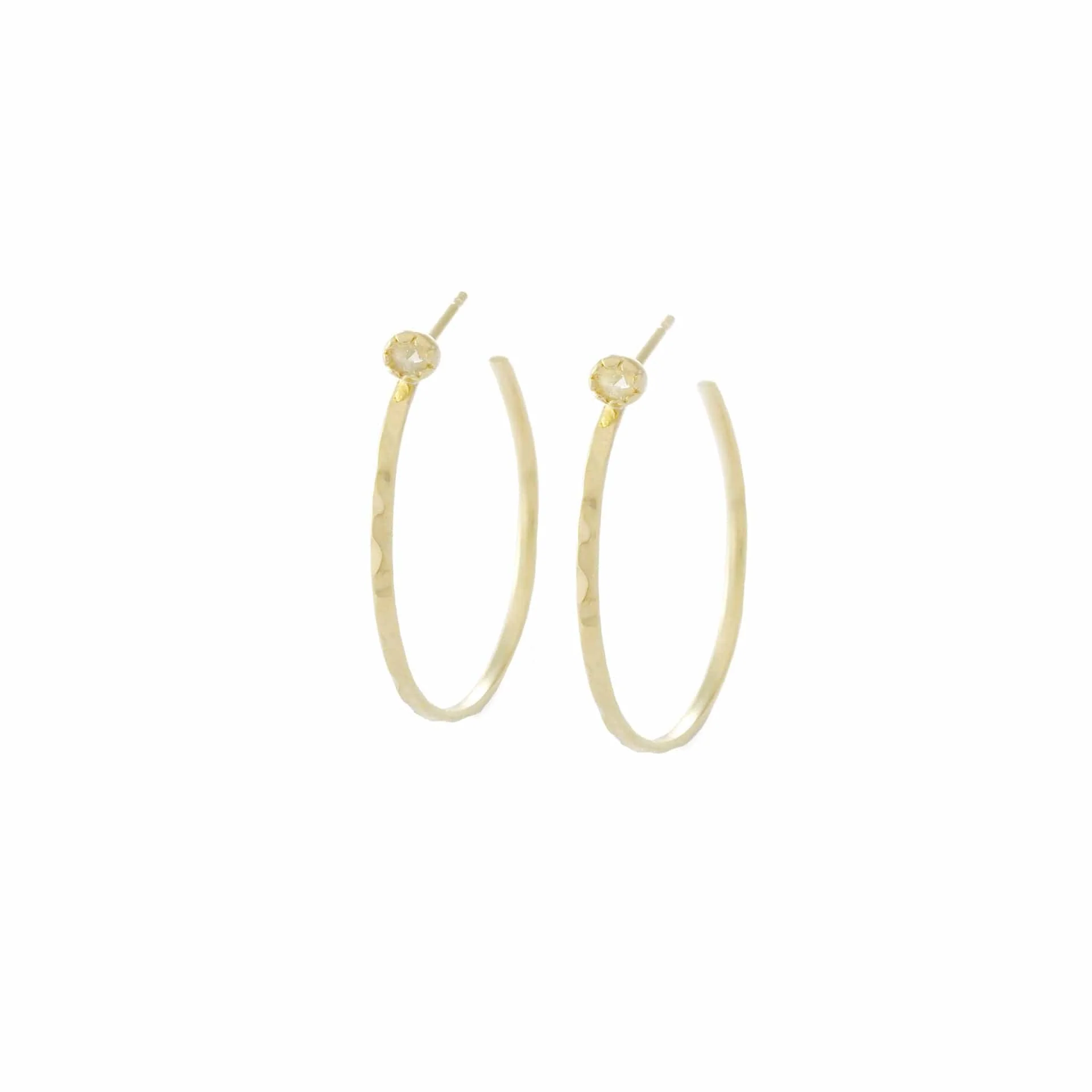Small Hoop Earrings With Stud - Image 2