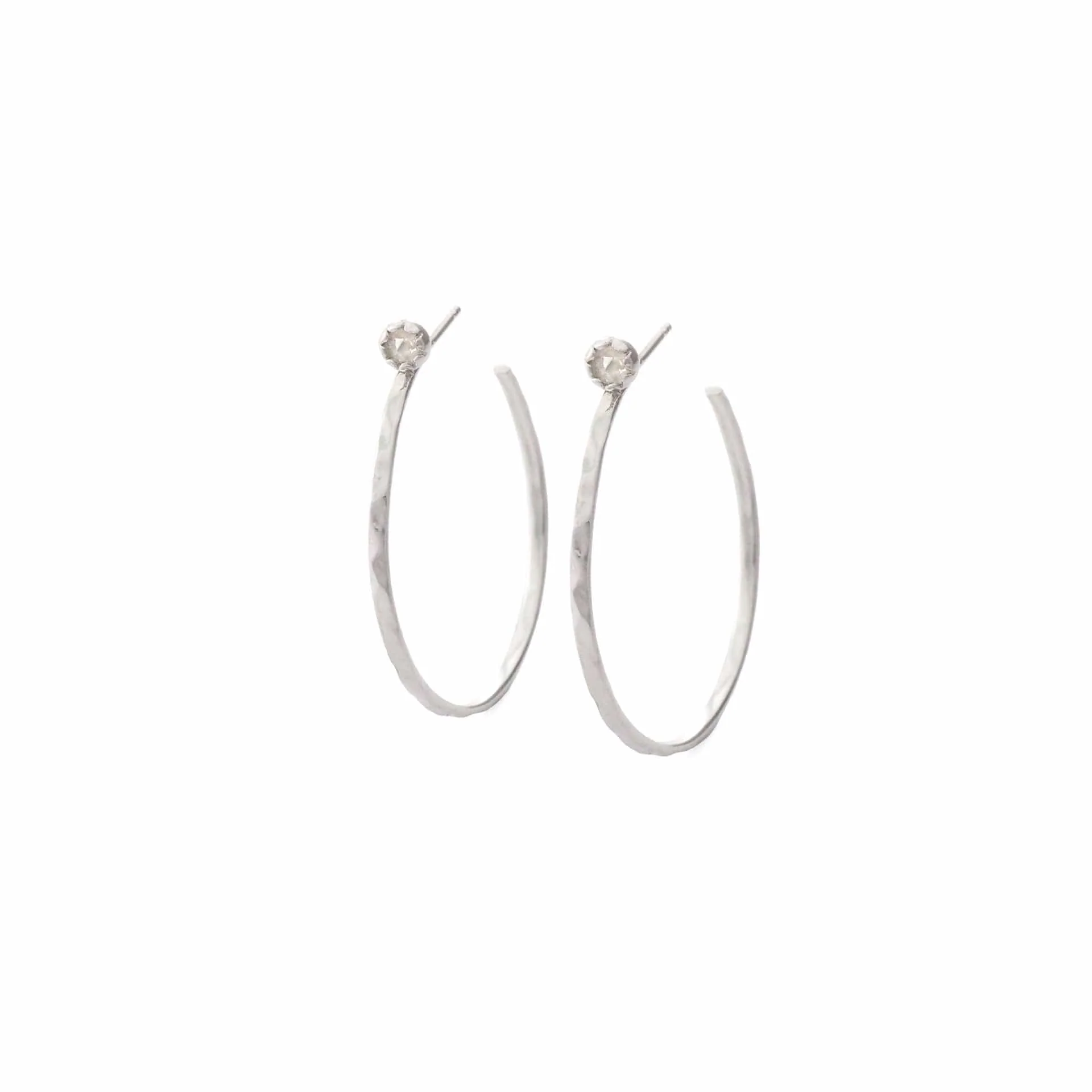 Small Hoop Earrings With Stud - Image 3