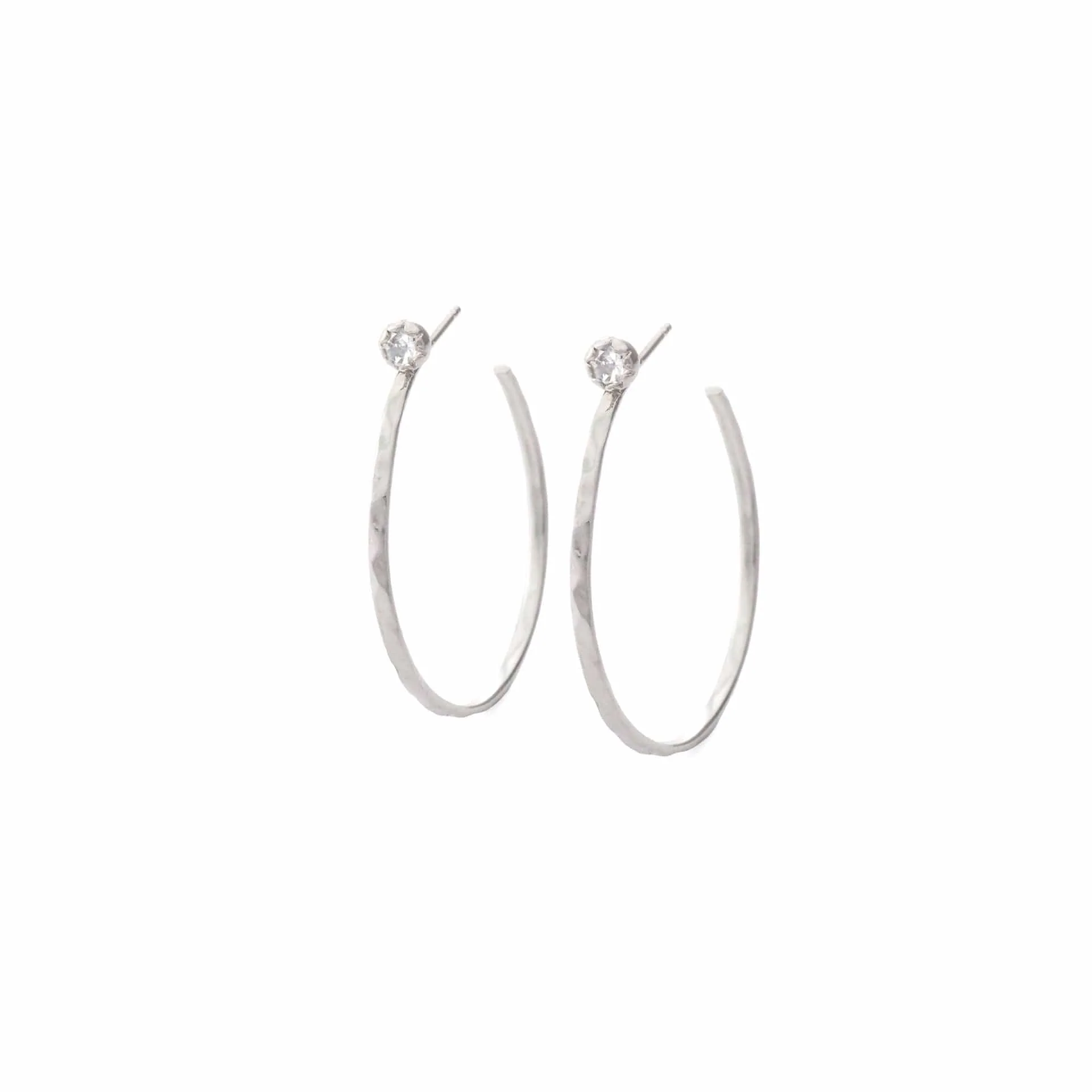 Small Hoop Earrings With Stud - Image 4