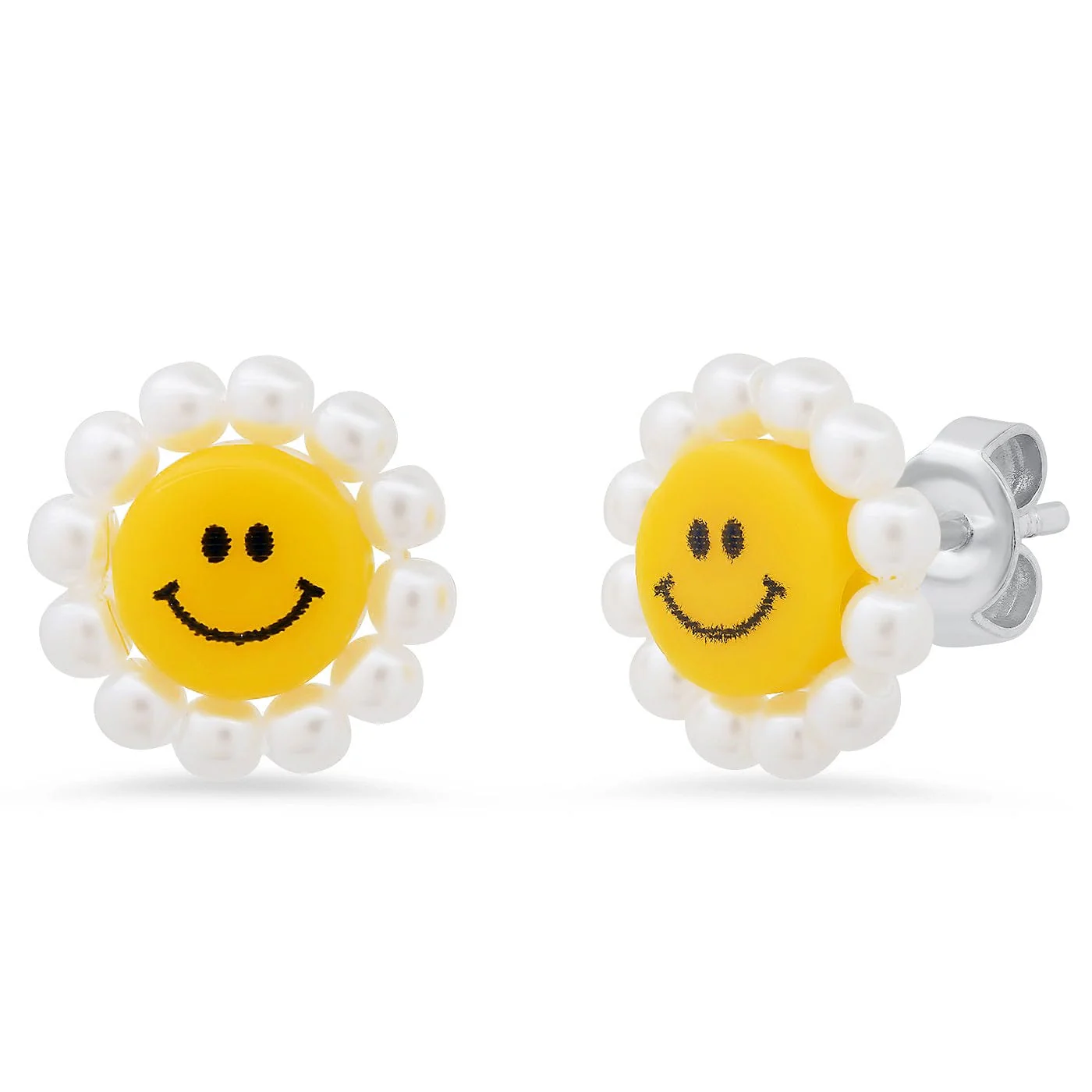Smiley Face Studs with Bead Accents - Image 3