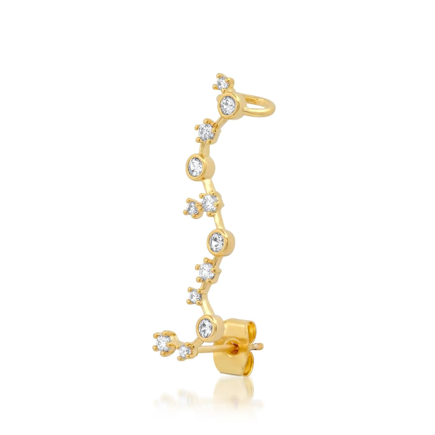 String Of CZ's Ear Crawler Cuff - Image 3