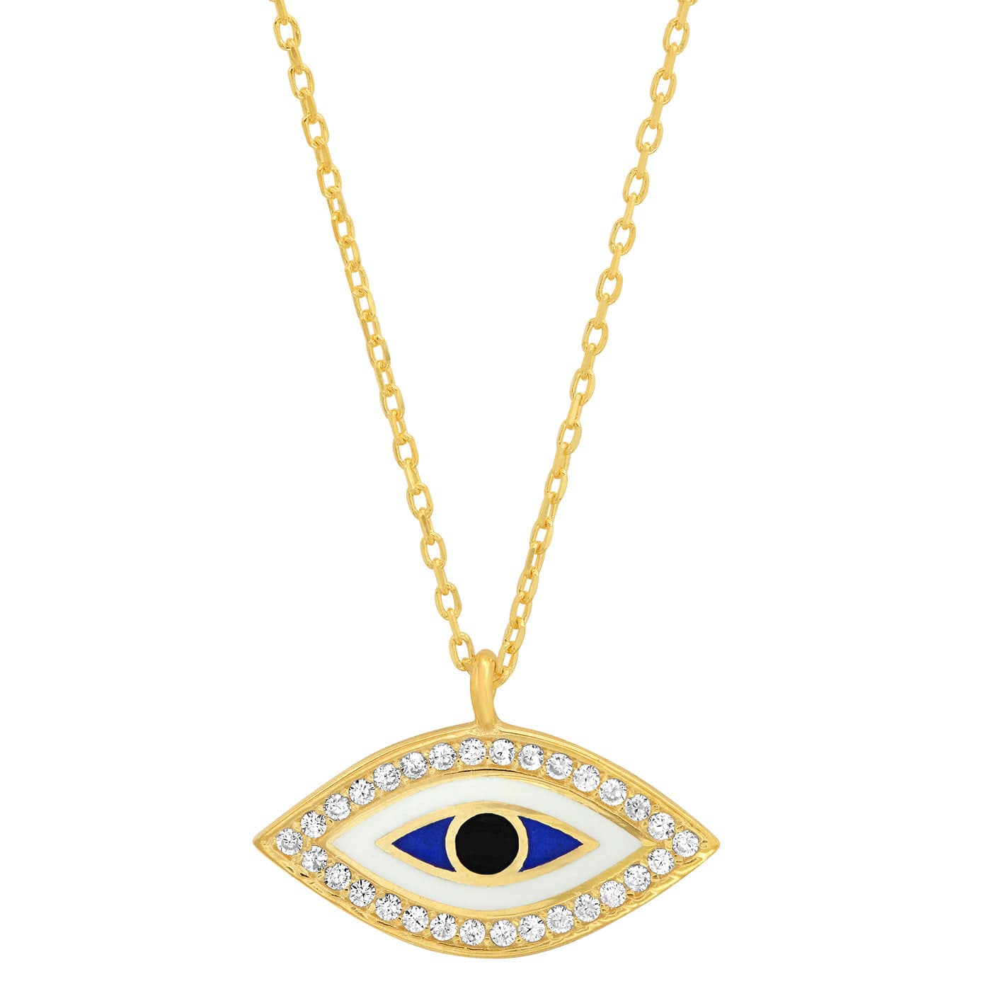 CZ Evil Eye Pendant Necklace