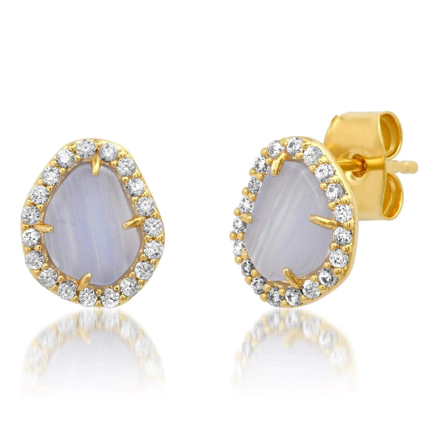 Teardrop Lilac Stone Stud Earrings