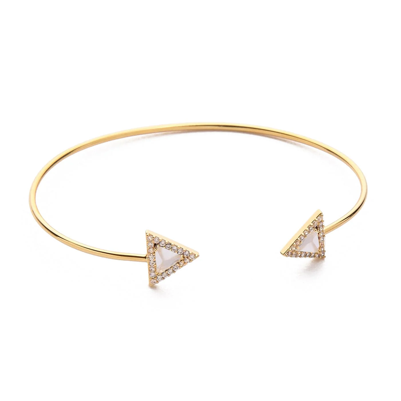 Triangular Gemstone Open Cuff Bracelet - Image 9
