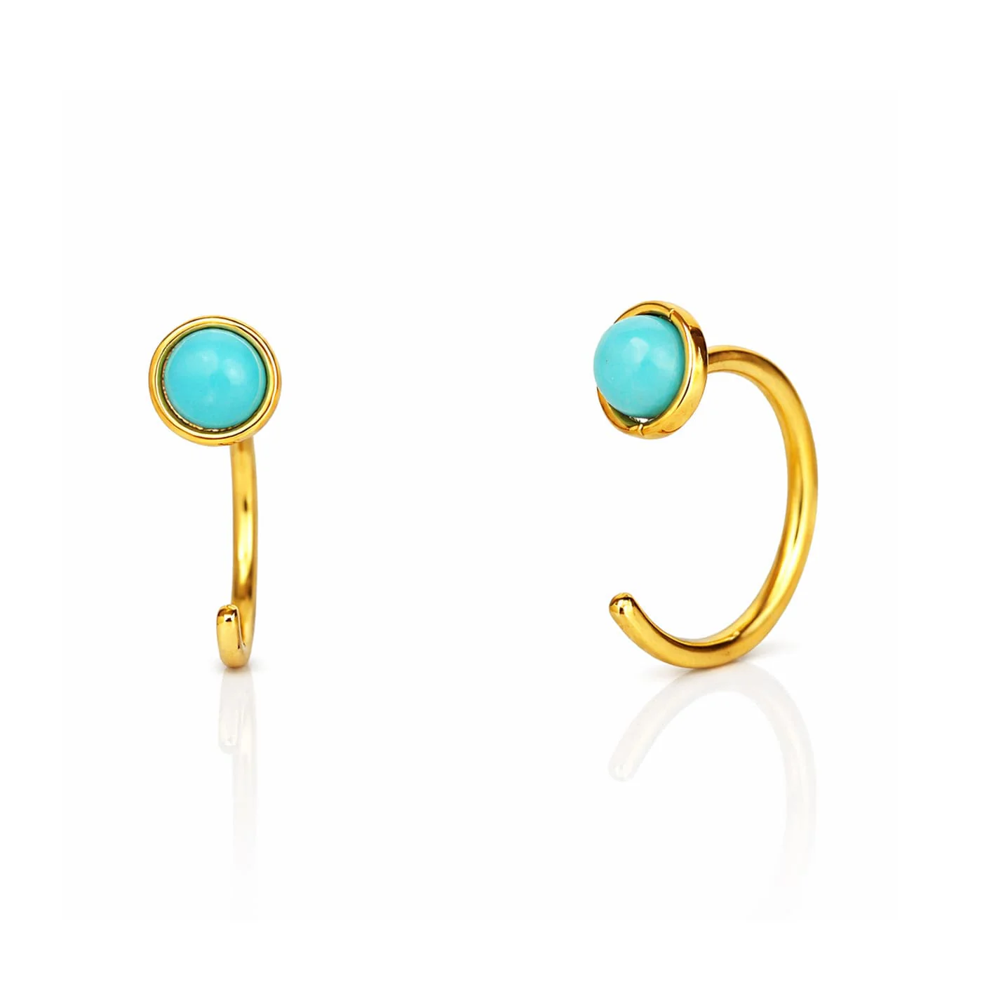 Turquoise Huggie Earrings