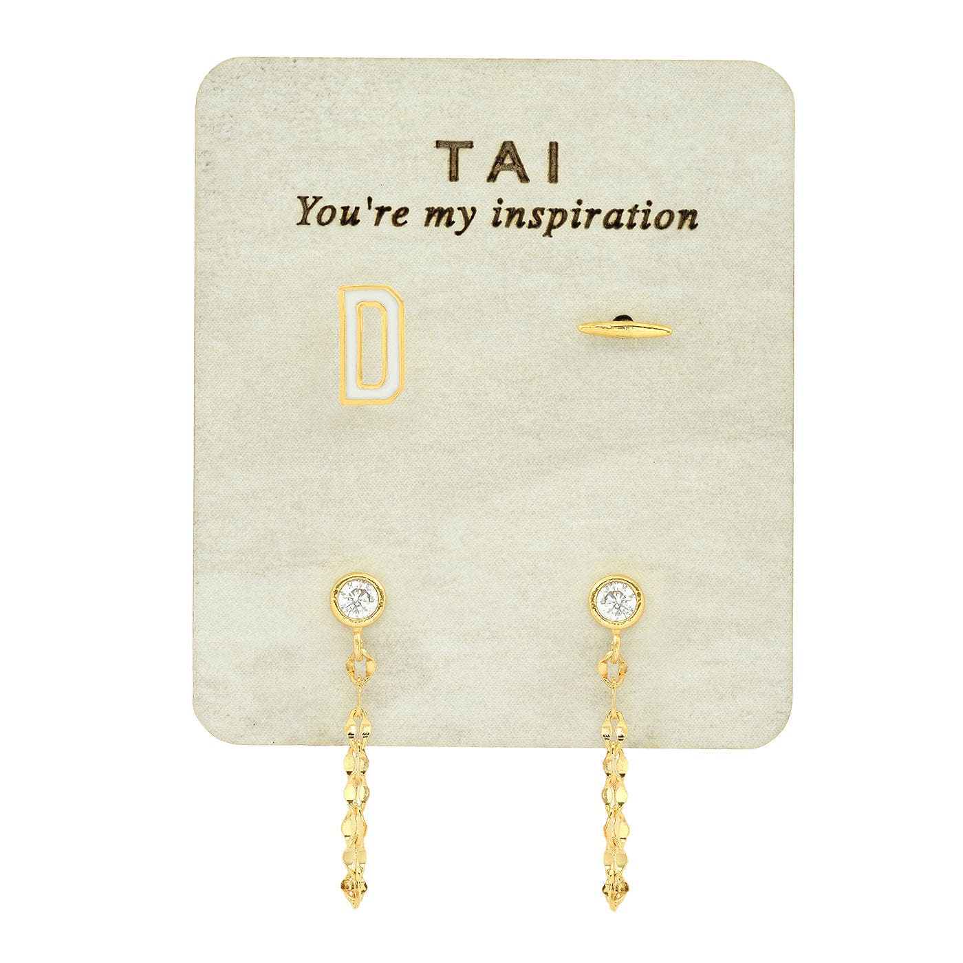 Enamel Monogram Stud Set - Image 4